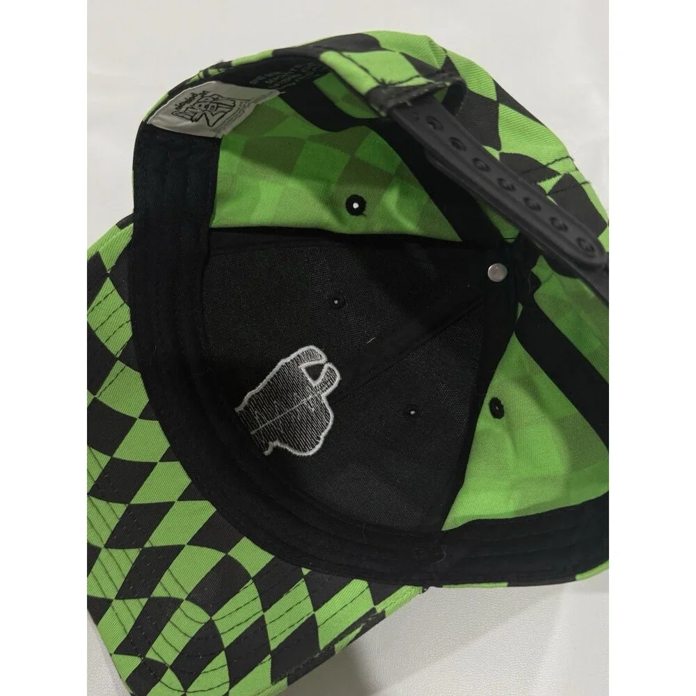 Nickelodeon Green and Black Checker Spencer's Invader Zim Gir Cap Hat Adjustable